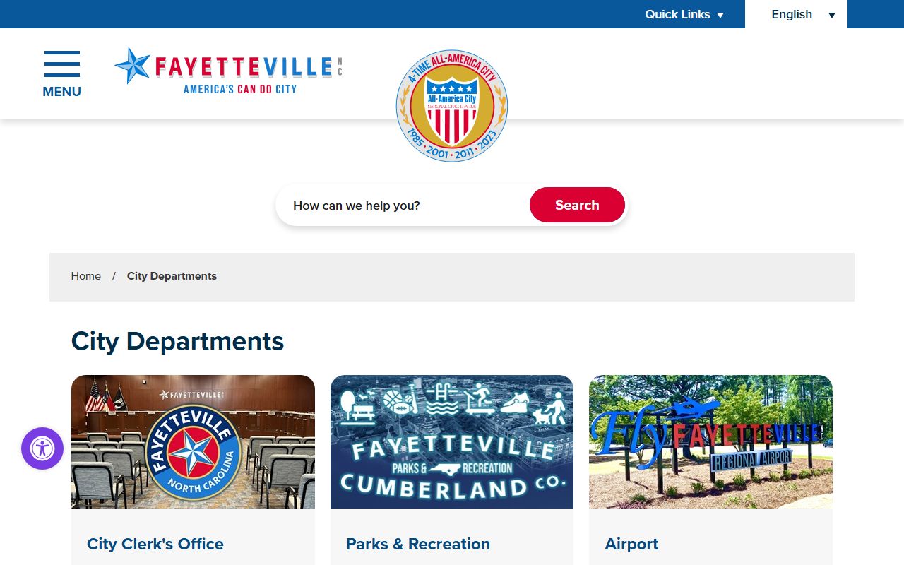 Fayetteville phone directory city department hub