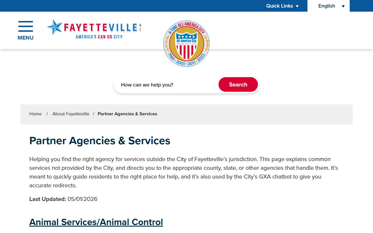 Fayetteville phone directory partner agency contacts