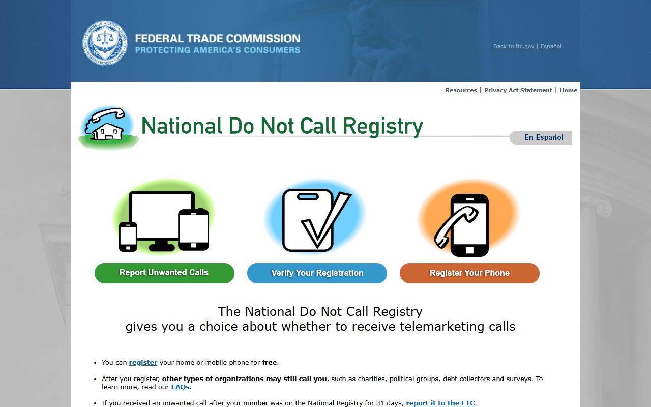 Fayetteville phone codes FTC Do Not Call registry